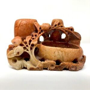 Vintage carved stone ink well.